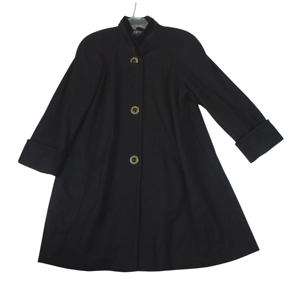 Vintage Jofeld Women's‎ Wool Coat Black Size Medium Old Money Mob Wife
